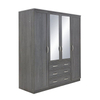 4 Door 3 Drawer Mirrored Home Wardrobe,Bedroom Furniture Wardrobe With Mirror