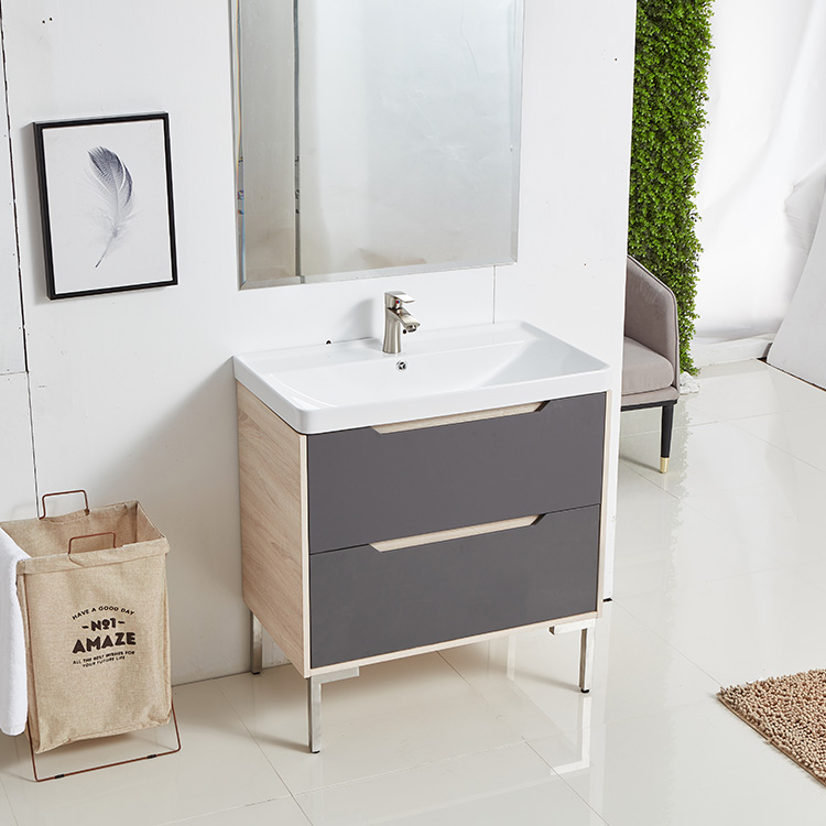 Gray Simple Bathroom Cabinet