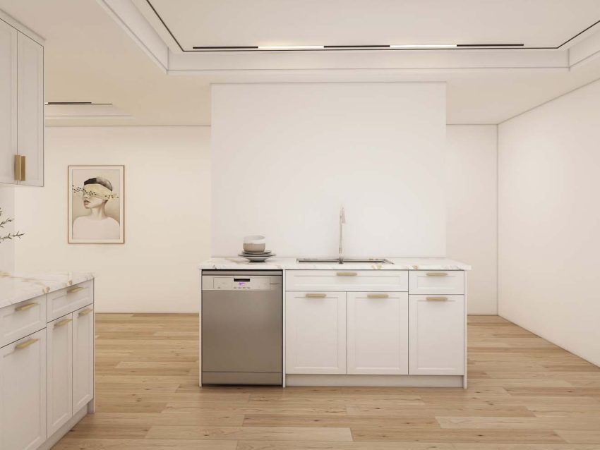 Modern Classic White Shaker Style Wood Kitchen Cabinets
