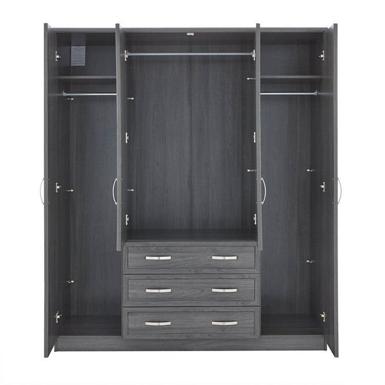 4 Door 3 Drawer Mirrored Home Wardrobe,Bedroom Furniture Wardrobe With Mirror
