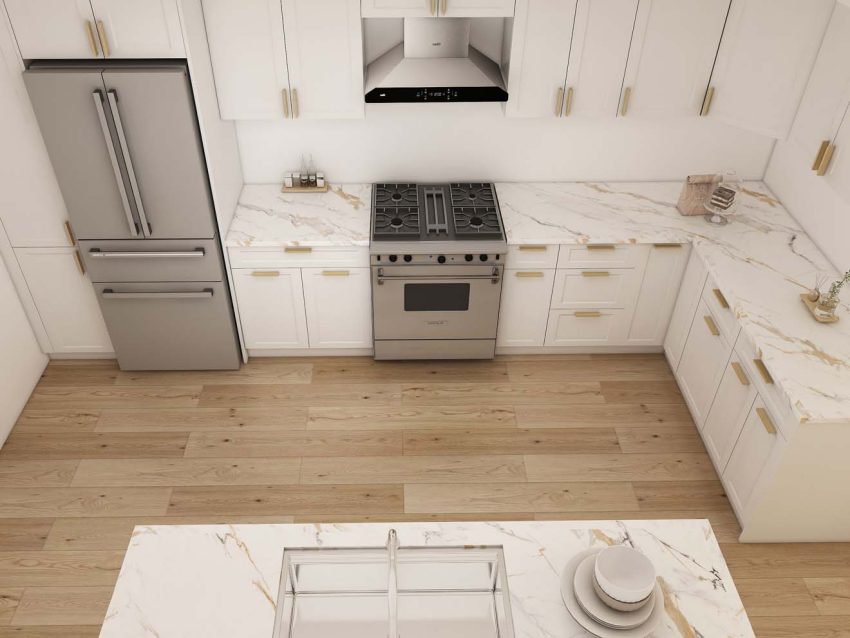 Modern Classic White Shaker Style Wood Kitchen Cabinets