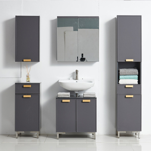 Gray Solid Wood Bathroom Cabinets