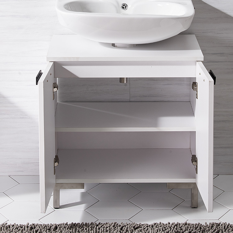 White Solid Wood Bathroom Cabinets