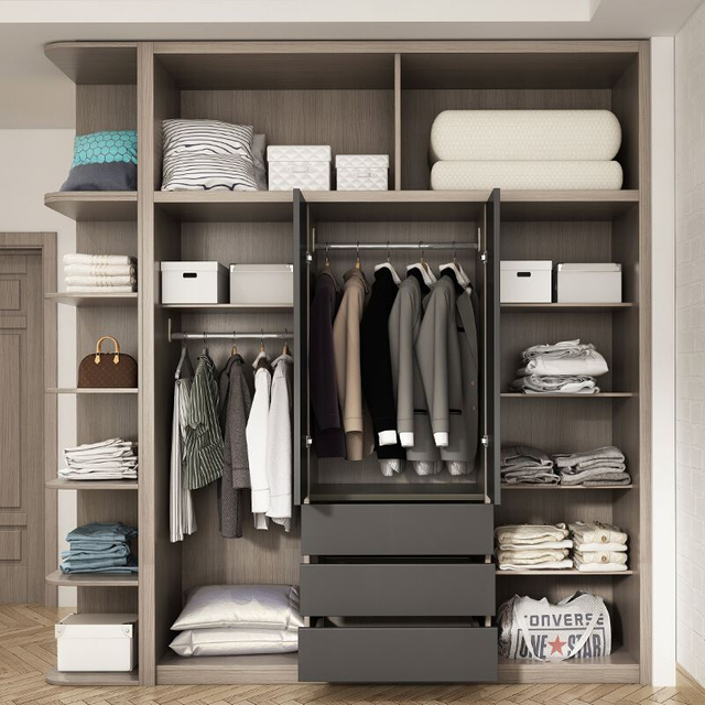 Bedroom Wardrobe Wooden Modern Wood Wardrobe Cabinet