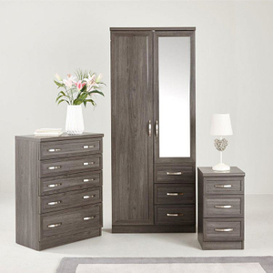 4 Door 3 Drawer Mirrored Home Wardrobe,Bedroom Furniture Wardrobe With Mirror